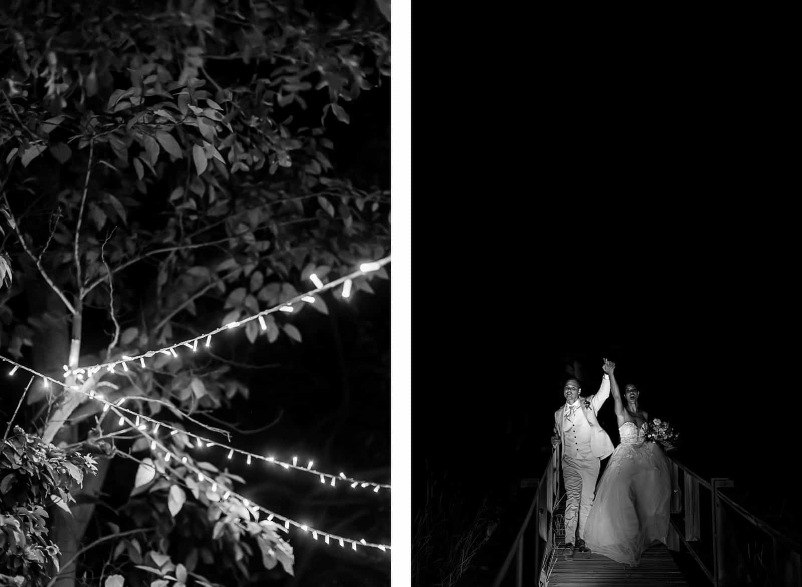 Photographie de Mathieu Dété, photographe de mariage et famille sur l'île de la Réunion 974, présentant l'arrivée des mariés sur le ponton du Jardin d'Eden