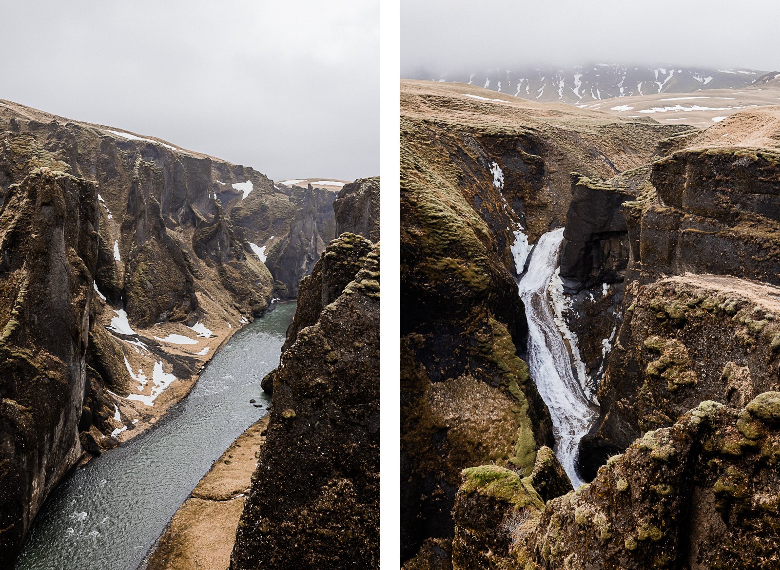 Photographie de Mathieu Dété, photographe de mariage et de voyage à la Réunion, présentant le canyon Fjadrargljufur en Islande